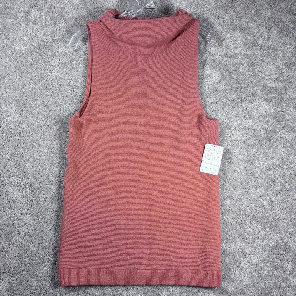 Free People Peach Sleeveless Cowl Neck Knit Top Sweater Tank Size S New